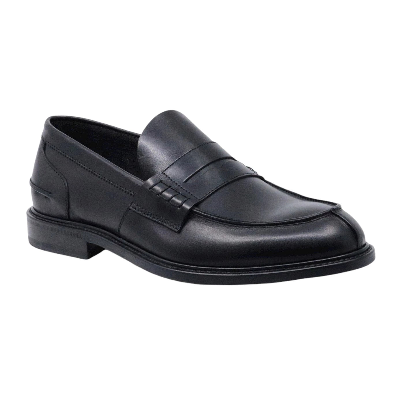 Douglas 784 Princess mocassino uomo in pelle nera con suola in cuoio 