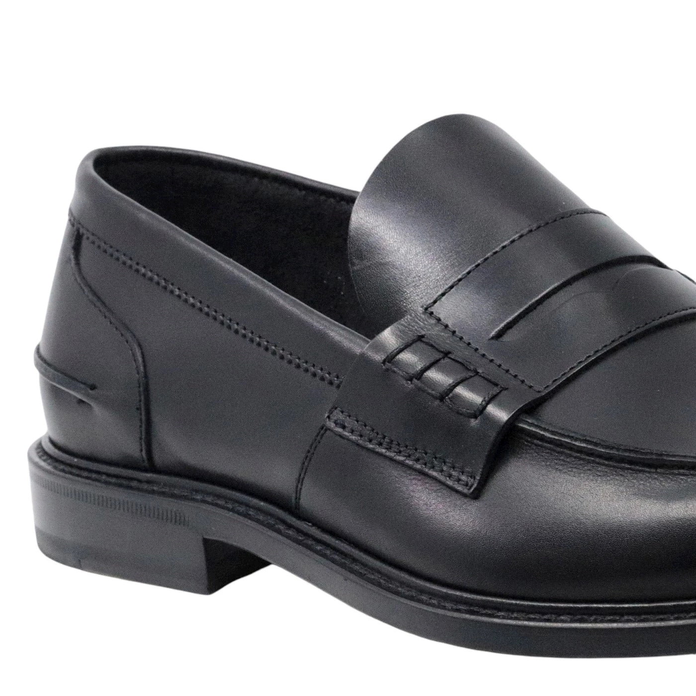 Douglas 784 Princess mocassino uomo in pelle nera con suola in cuoio 