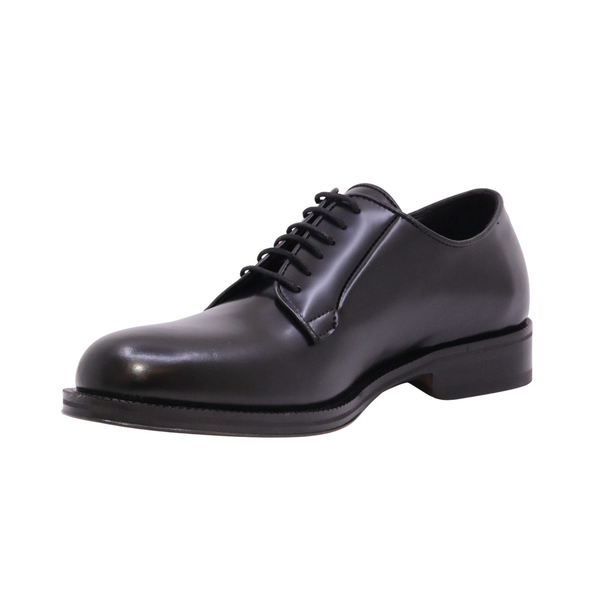 Ducanero 2755 Abrasivato Nero derby uomo in pelle nera con suola in cuoio 