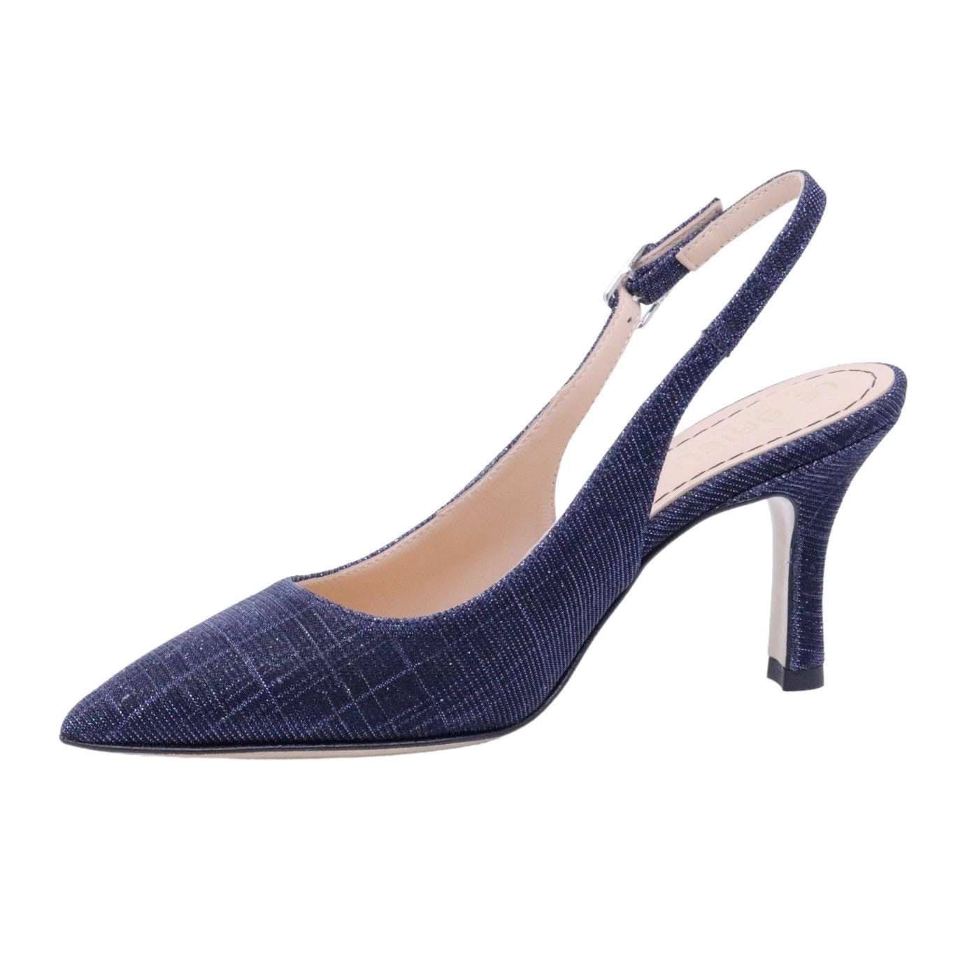 Le Briella Z827 Tex Galassia 910 slingback donna in pelle e tessuto blu 