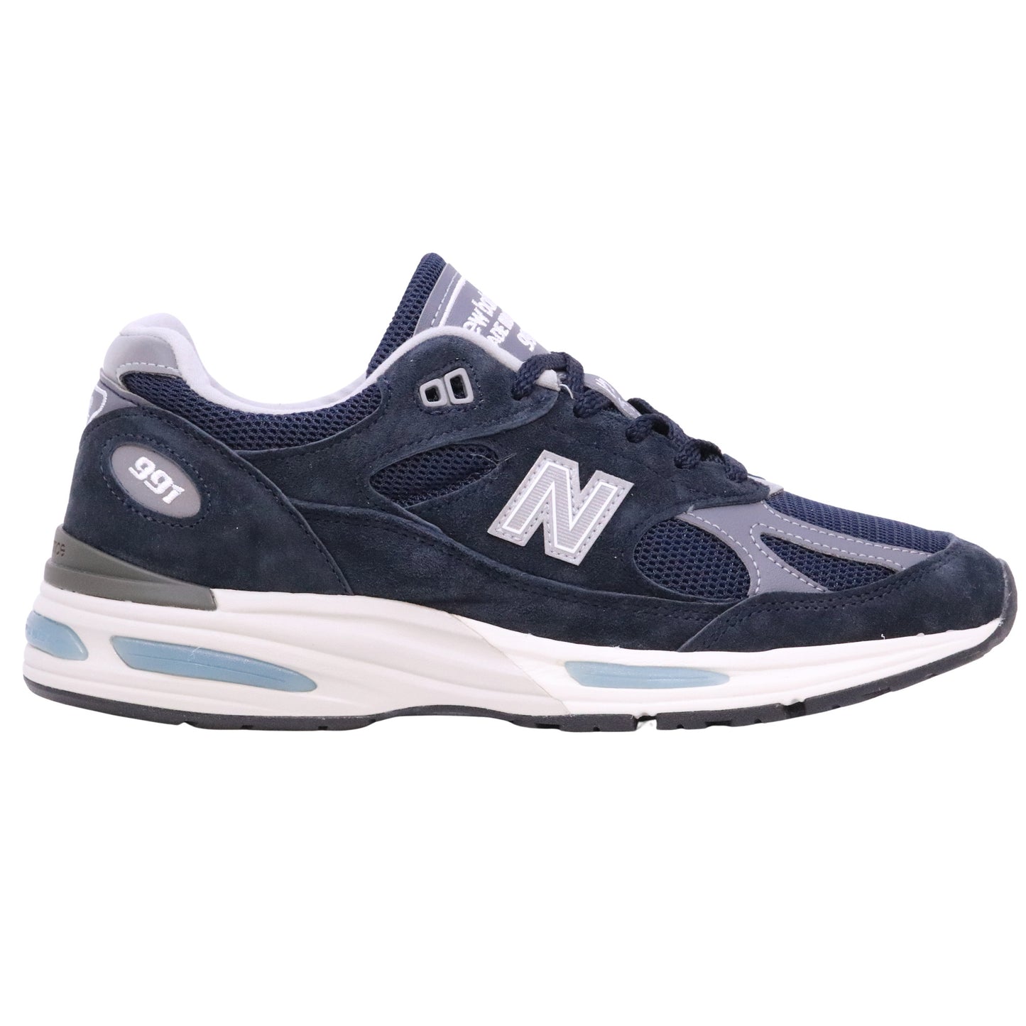 New Balance 991v2 sneaker uomo Blue Grey in camoscio e mesh Made in UK 