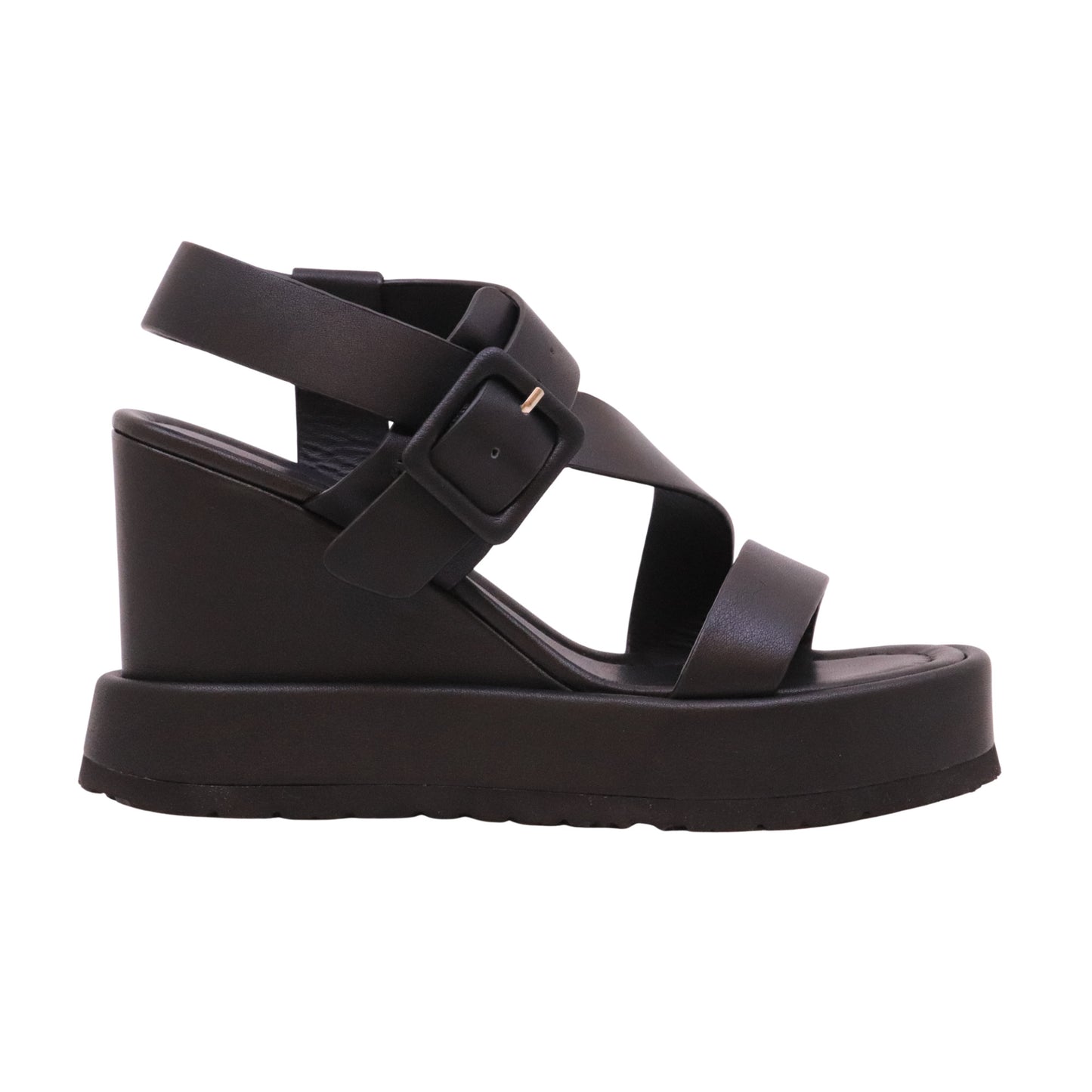 Paloma Barceló Tessa 301402 zeppa donna in pelle nera 
