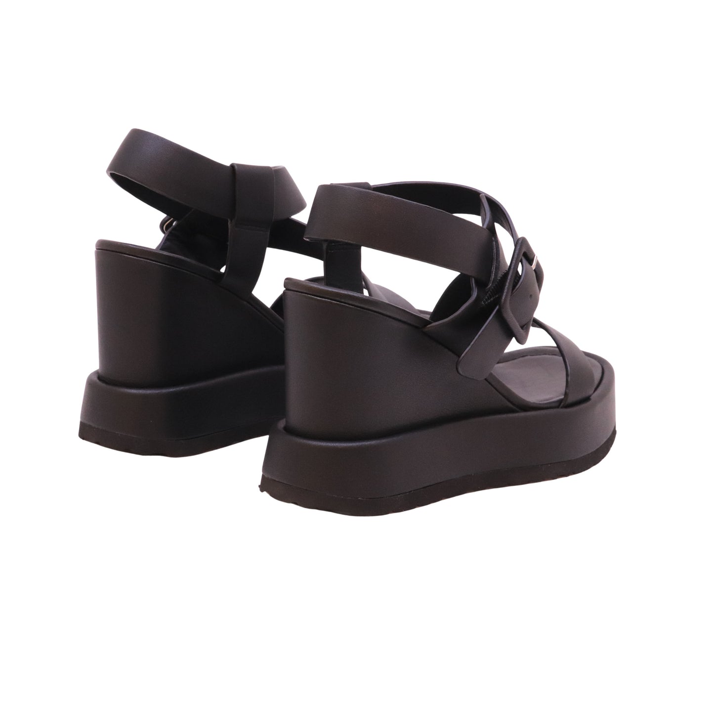 Paloma Barceló Tessa 301402 zeppa donna in pelle nera 