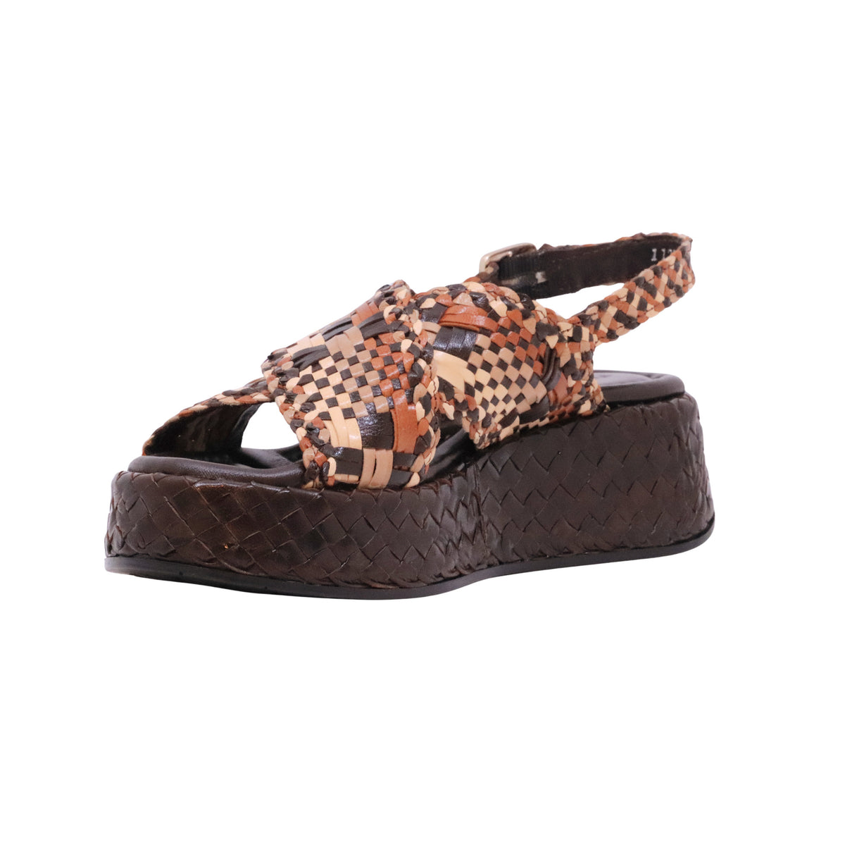 Pons Quintana Maui 11276 sandalo platform donna intrecciato multicolor con zeppa in pelle 