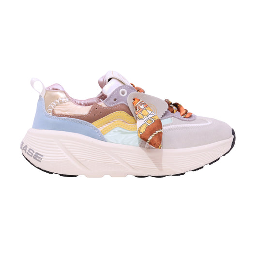 Primabase Fuji 51554-041 sneaker donna in camoscio, pelle e tessuto multicolor 