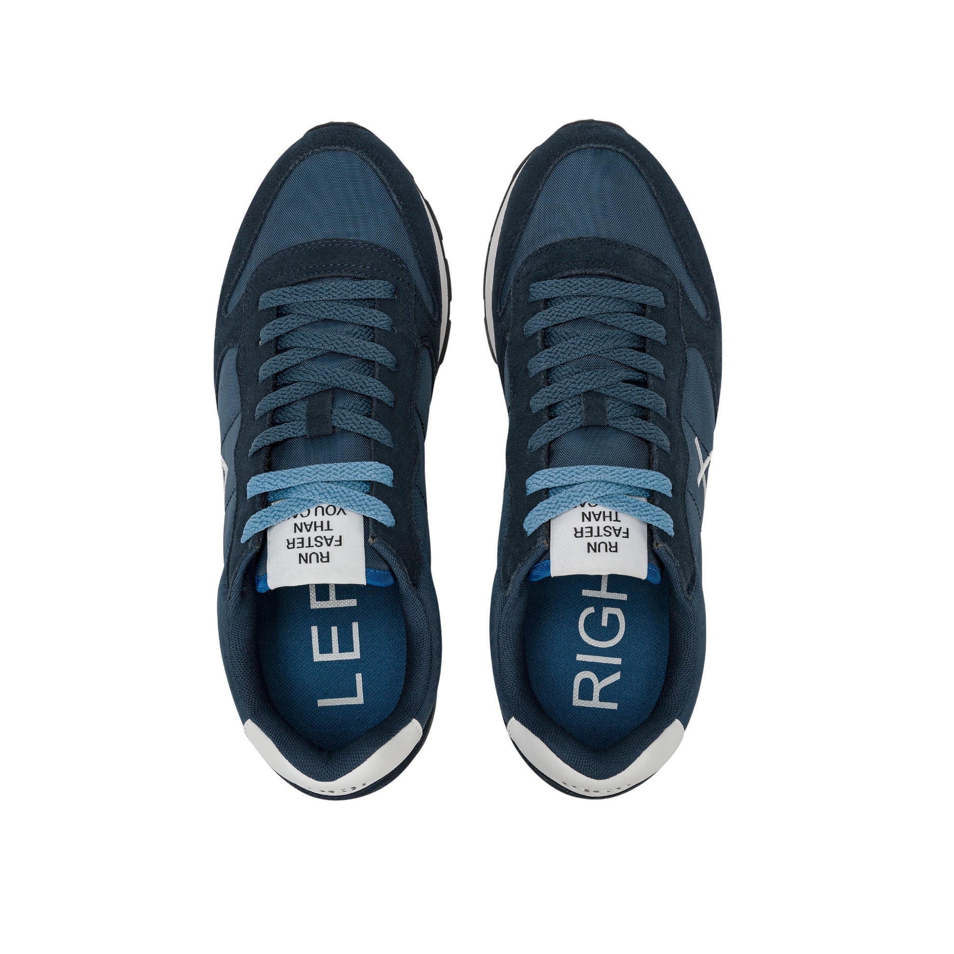 SUN68 Tom Solid Z36101-07 sneaker uomo in camoscio e nylon blu navy 
