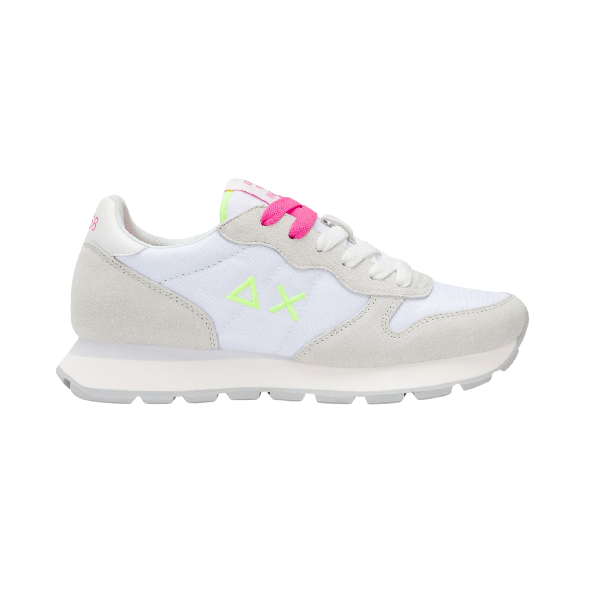 SUN68 Ally Solid Z36201-0162 sneaker donna in camoscio e nylon bianco fucsia fluo 