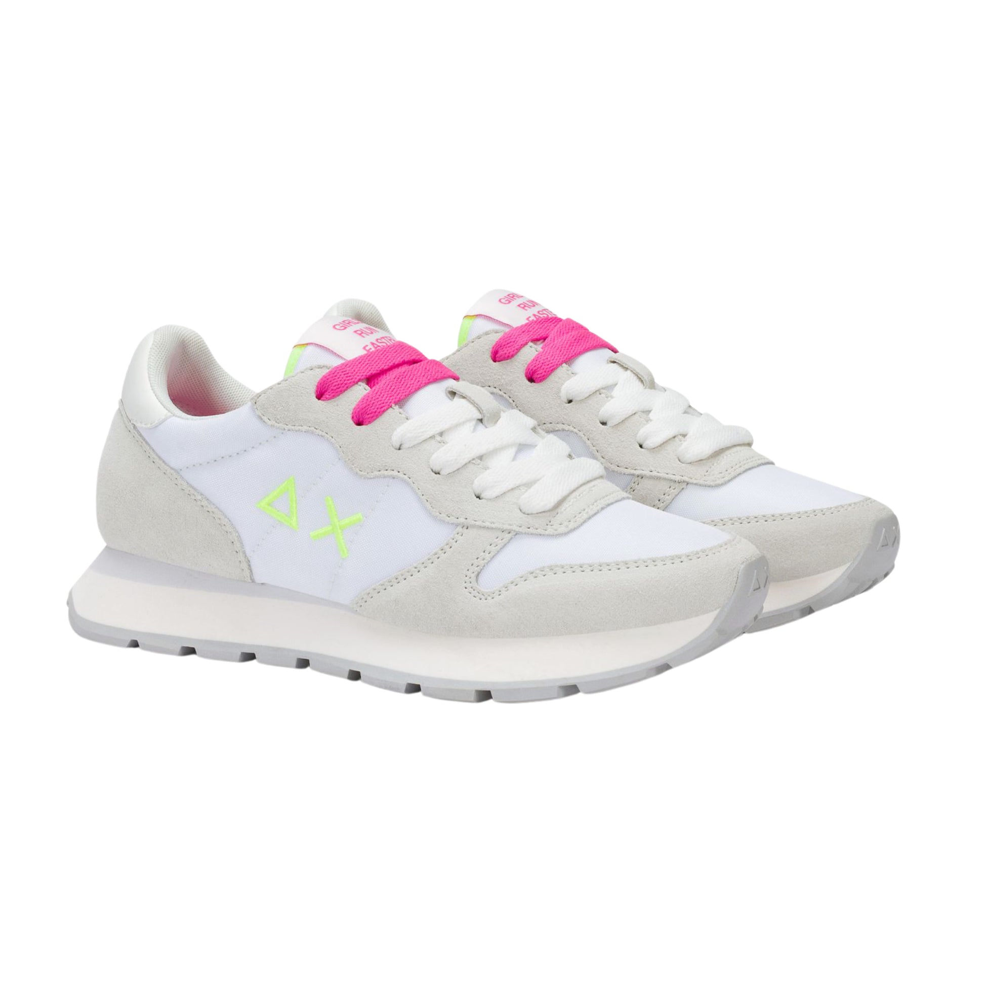 SUN68 Ally Solid Z36201-0162 sneaker donna in camoscio e nylon bianco fucsia fluo 
