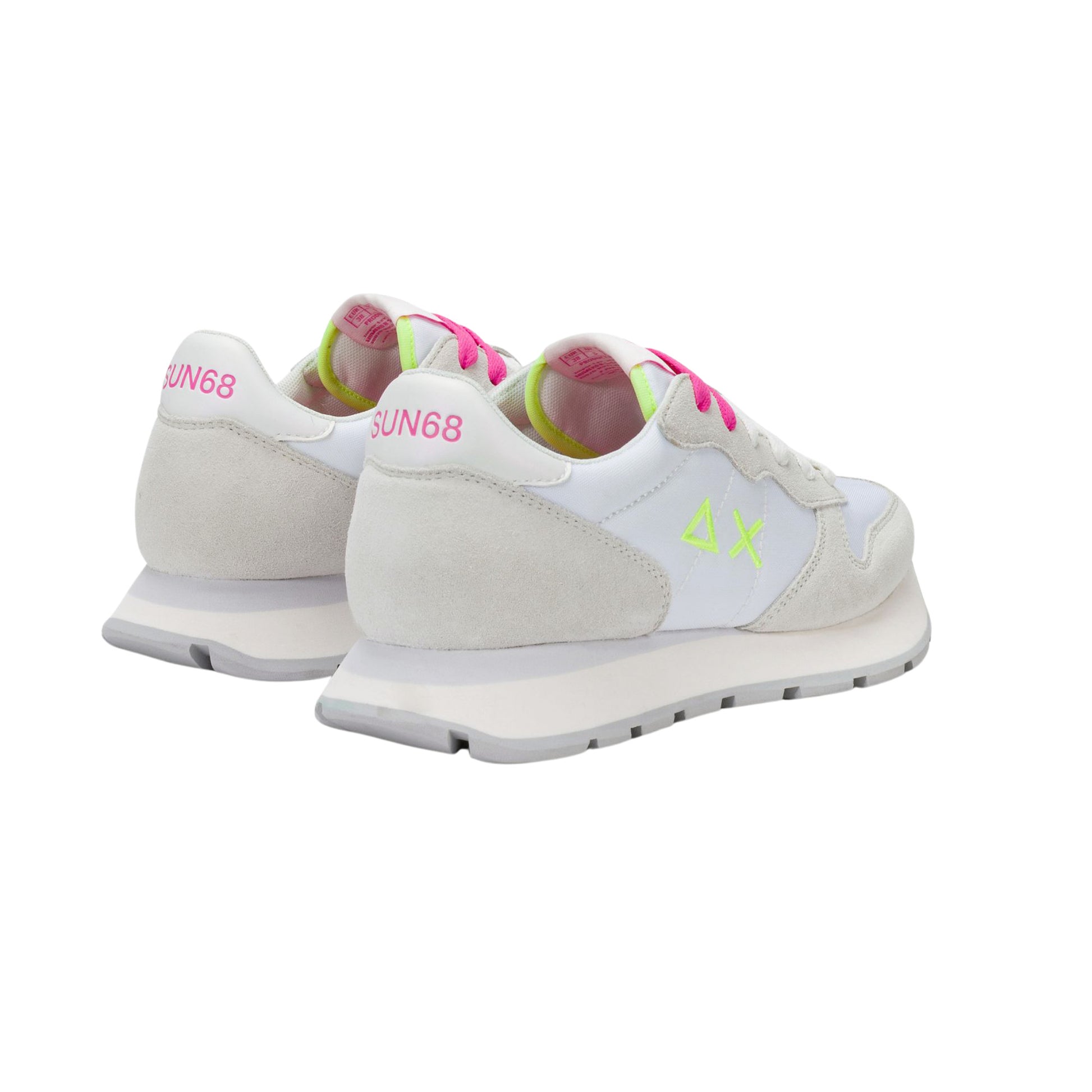 SUN68 Ally Solid Z36201-0162 sneaker donna in camoscio e nylon bianco fucsia fluo 