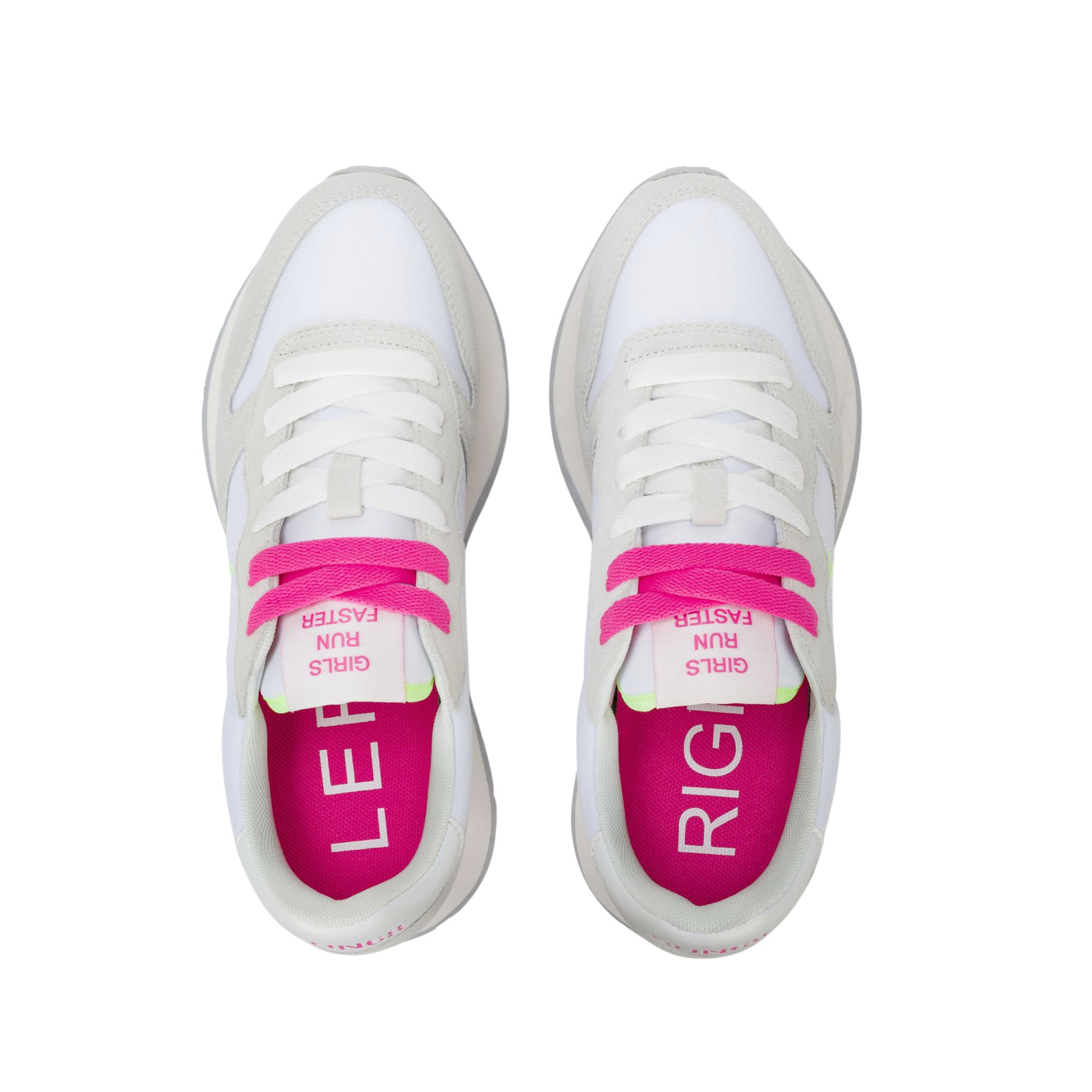 SUN68 Ally Solid Z36201-0162 sneaker donna in camoscio e nylon bianco fucsia fluo 