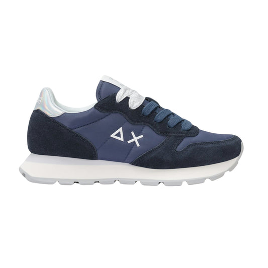 SUN68 Ally Gold Silver Z36202-07 sneaker donna in camoscio e nylon blu navy 