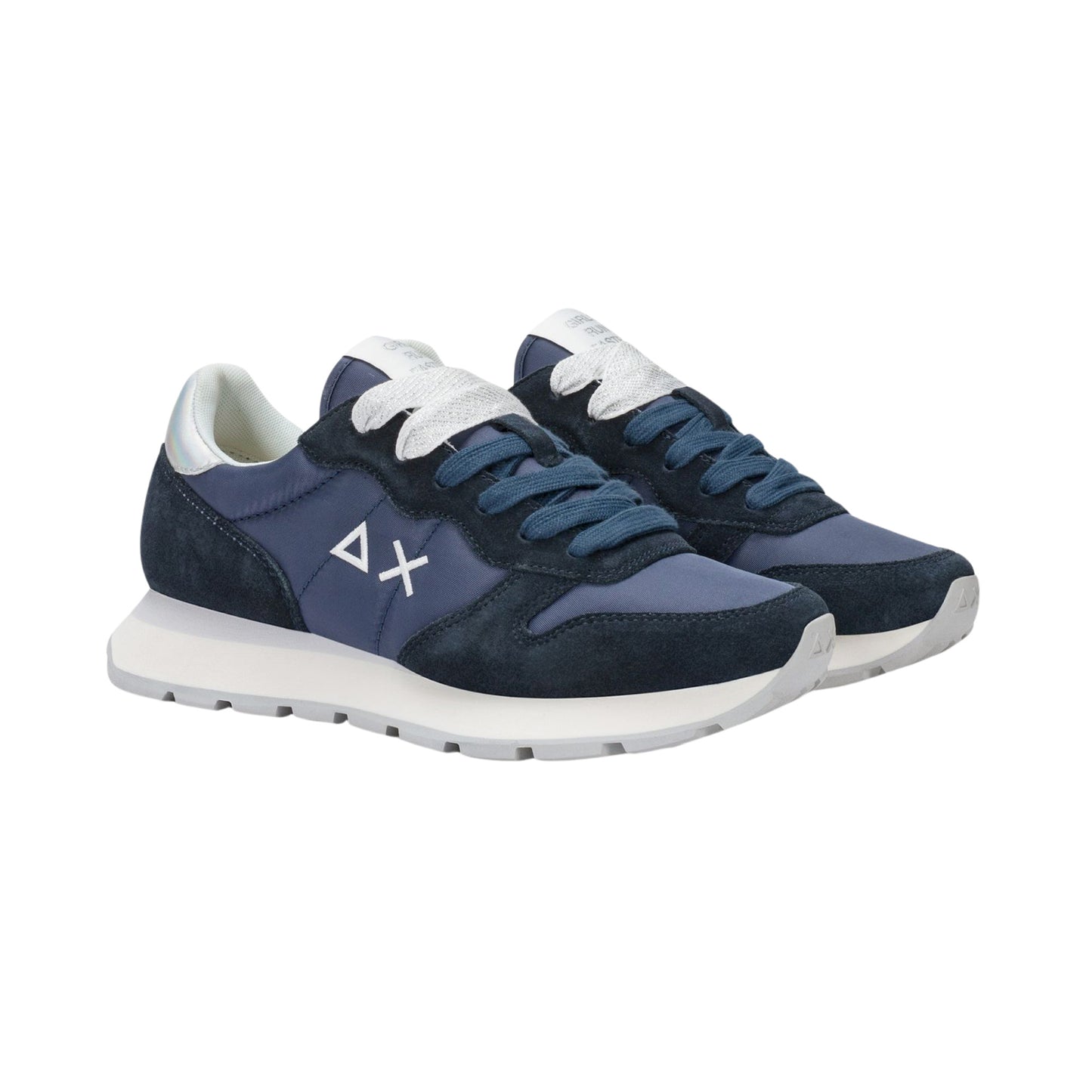 SUN68 Ally Gold Silver Z36202-07 sneaker donna in camoscio e nylon blu navy 