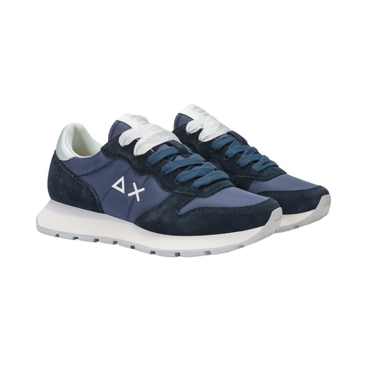 SUN68 Ally Gold Silver Z36202-07 sneaker donna in camoscio e nylon blu navy 