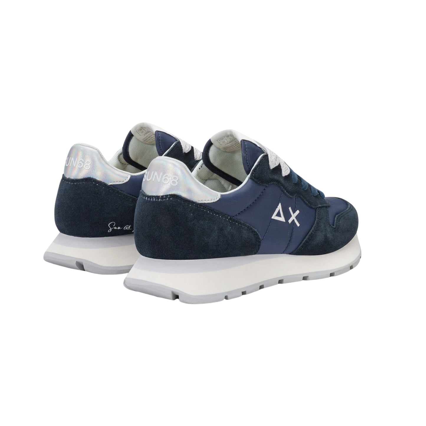 SUN68 Ally Gold Silver Z36202-07 sneaker donna in camoscio e nylon blu navy 
