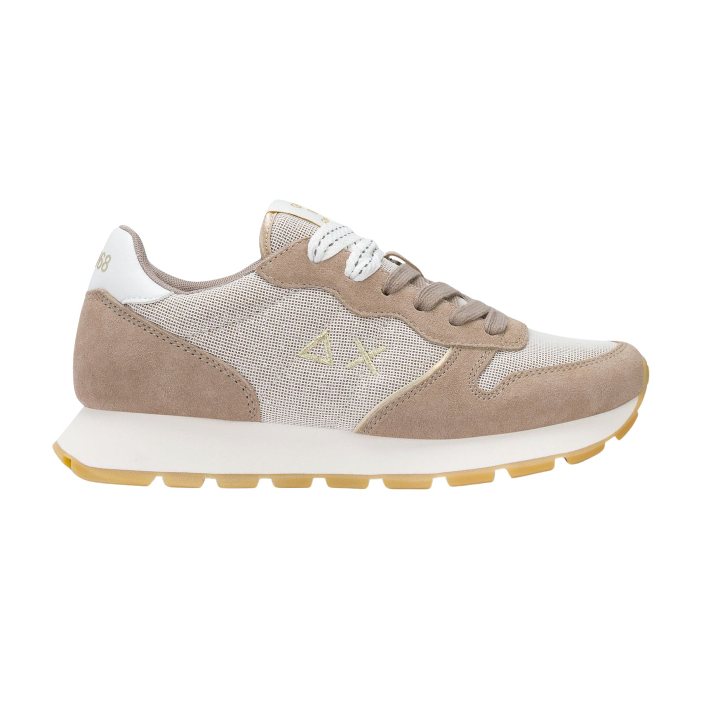 SUN68 Ally Glitter Z36203-98 sneaker donna in camoscio e lurex grigio stone 