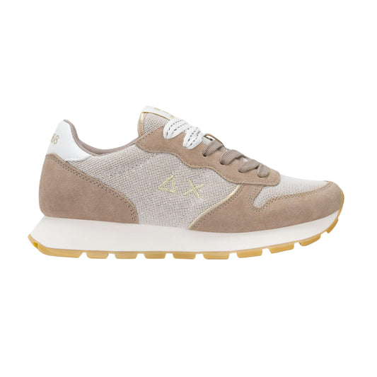 SUN68 Ally Glitter Z36203-98 sneaker donna in camoscio e lurex grigio stone 