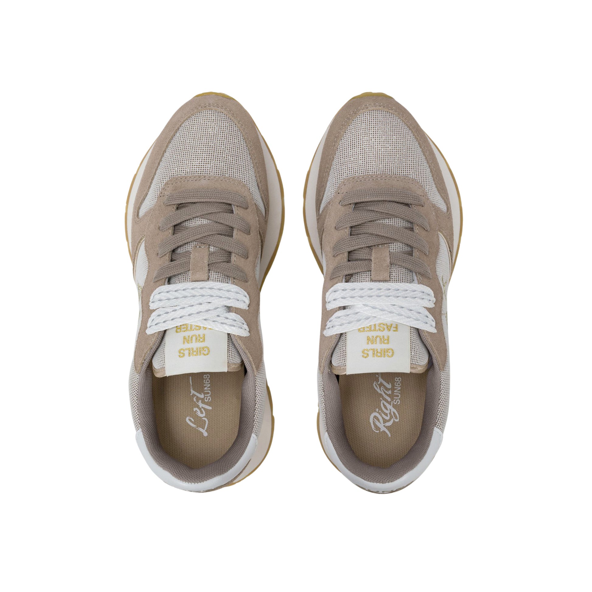 SUN68 Ally Glitter Z36203-98 sneaker donna in camoscio e lurex grigio stone 