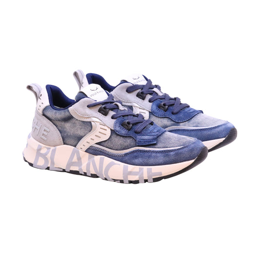 Voile Blanche Club01 sneakers uomo in camoscio e tessuto indaco casual leggere 