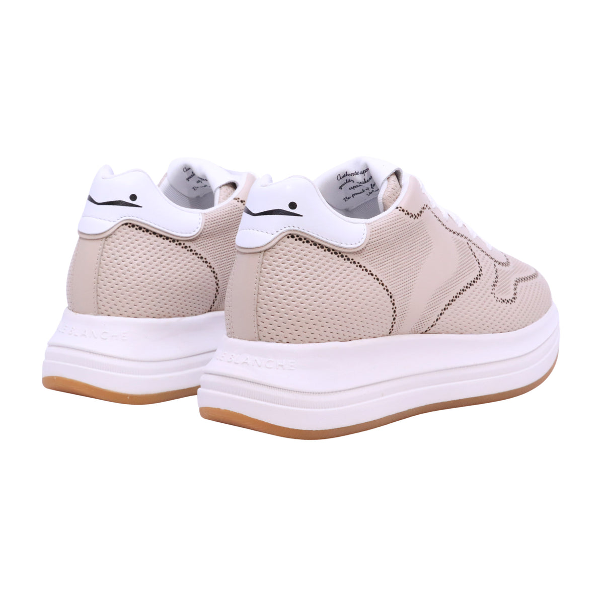 Voile Blanche Merry 15 sneaker donna in pelle traforata beige 