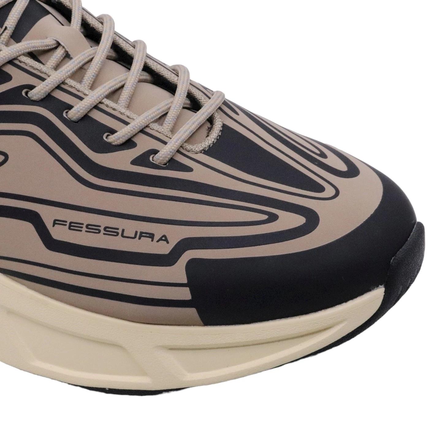 Sneaker uomo Fessura Runflex #02 in nabuk nero 