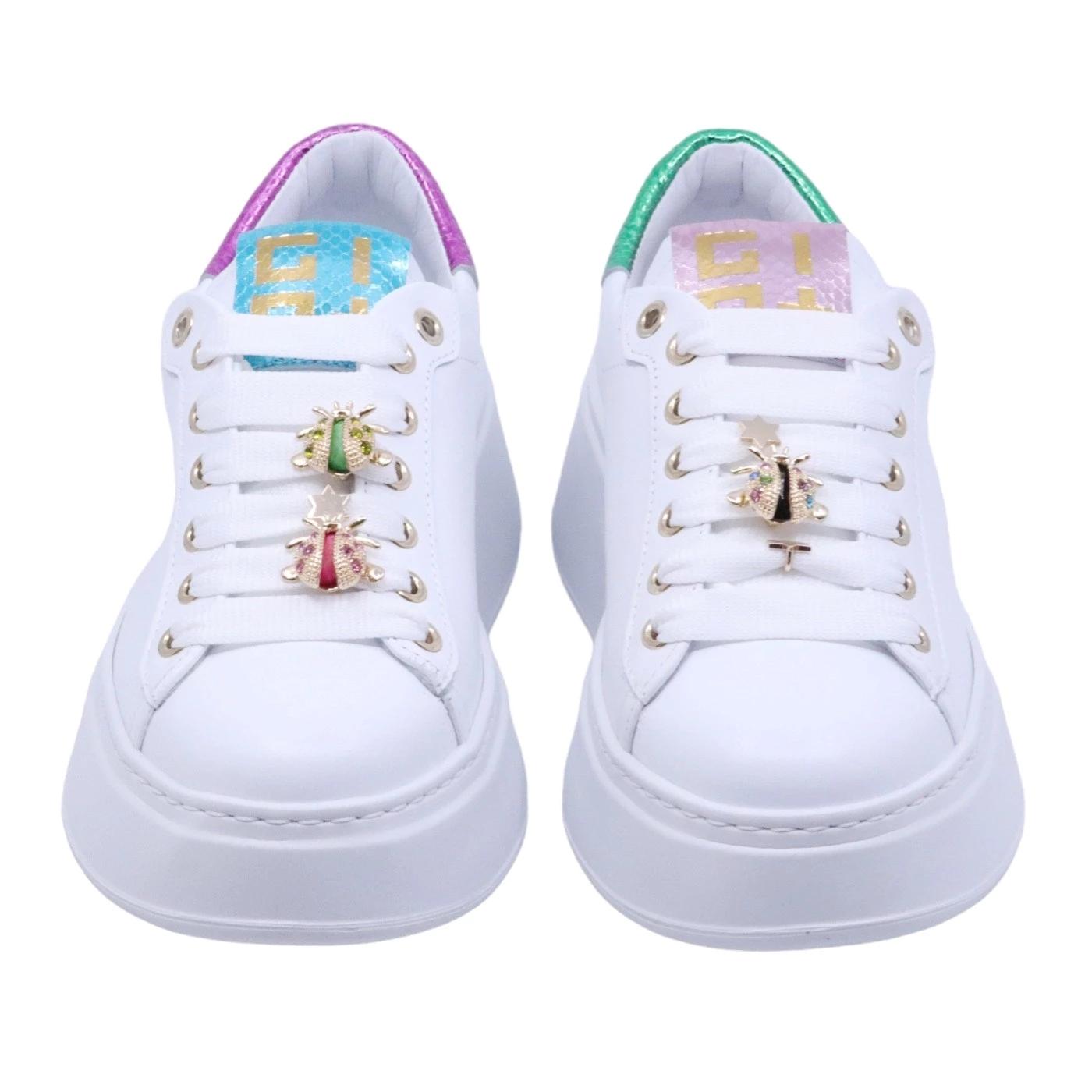 Sneaker donna Gio+ PIA158 in pelle bianca 