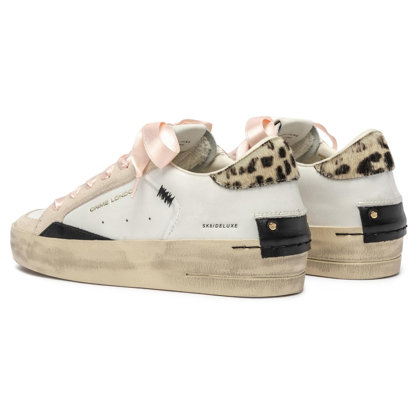 Crime London 25191 SK8 Deluxe Wed sneaker donna in pelle bianca 