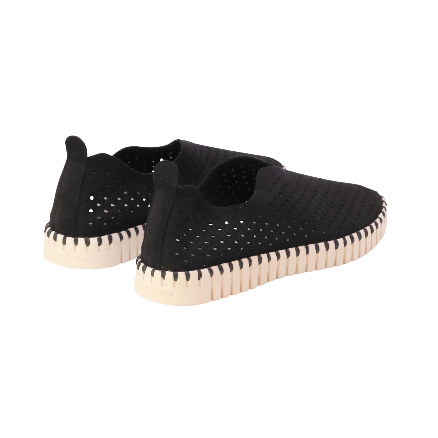 Ilse Jacobsen Tulip 3275 mocassino slip-on donna in microfibra riciclata nera traforata 