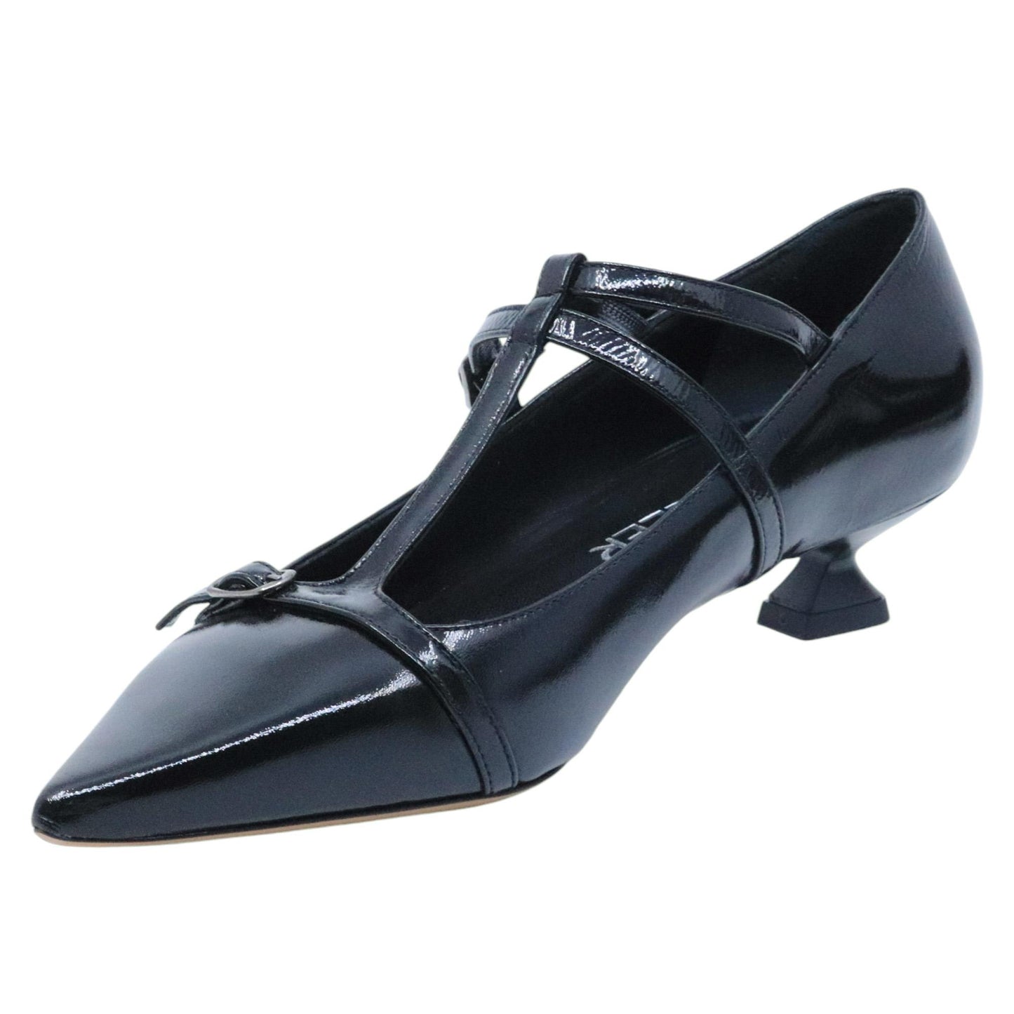 Décolleté donna The Seller SS103 in pelle verlux nera 