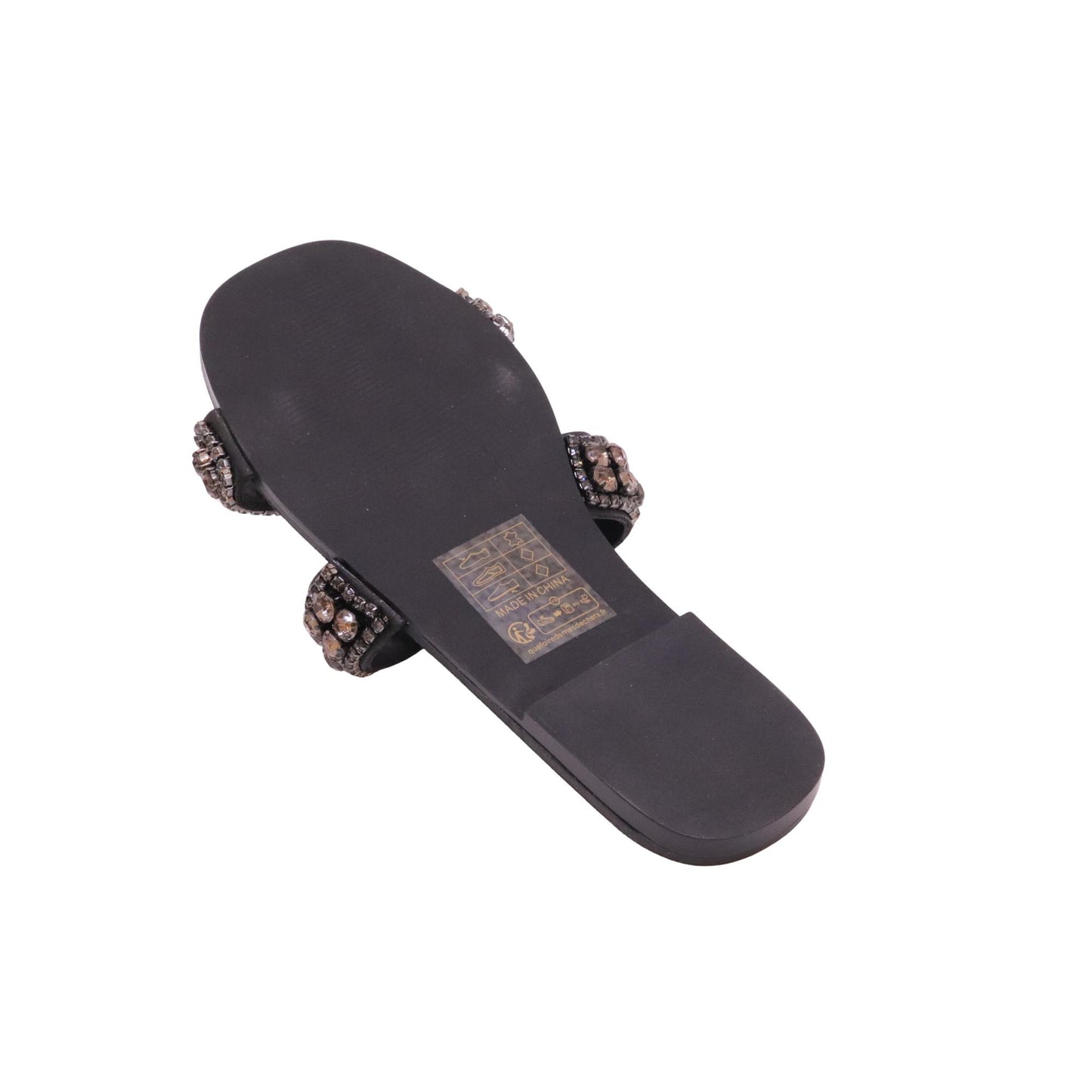 Steve Madden Zaira Black Action Lea ciabatta donna nera con strass 