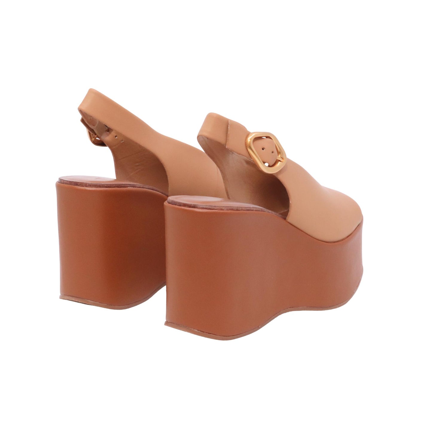 Carrano 949003 Vegetal sandalo zeppa donna in pelle Cookie con cinturino e plateau 
