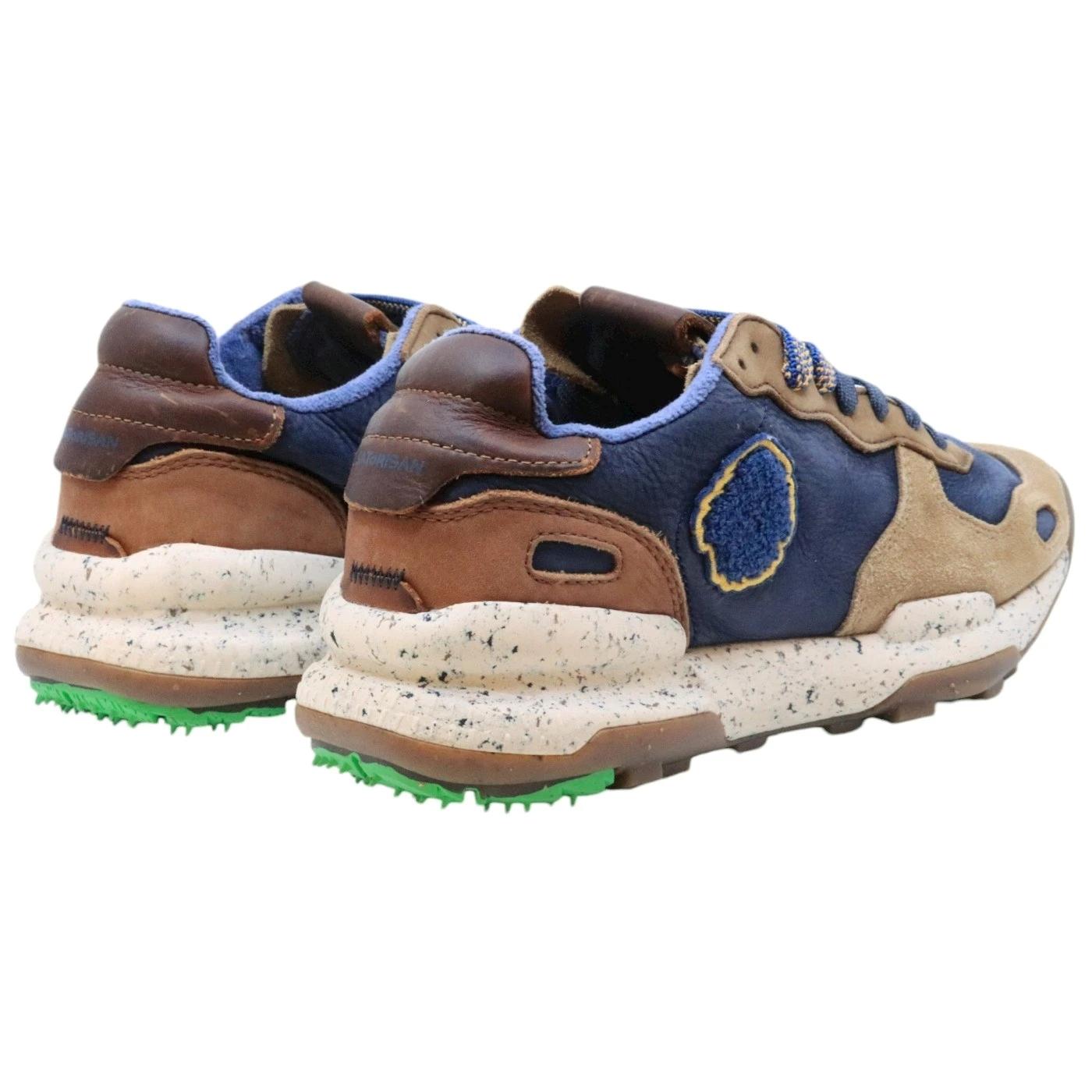Satorisan Chacrona Premium sneaker uomo in pelle blu 
