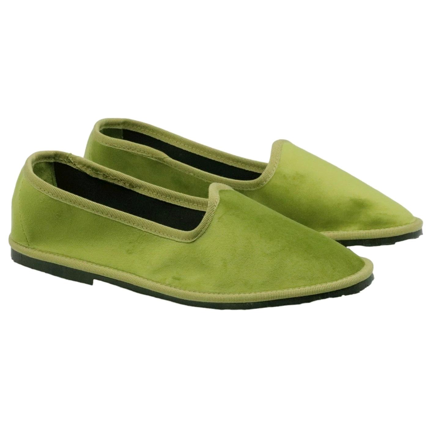 Scarpa Friulana donna Jaffè 125 in velluto verde acido 