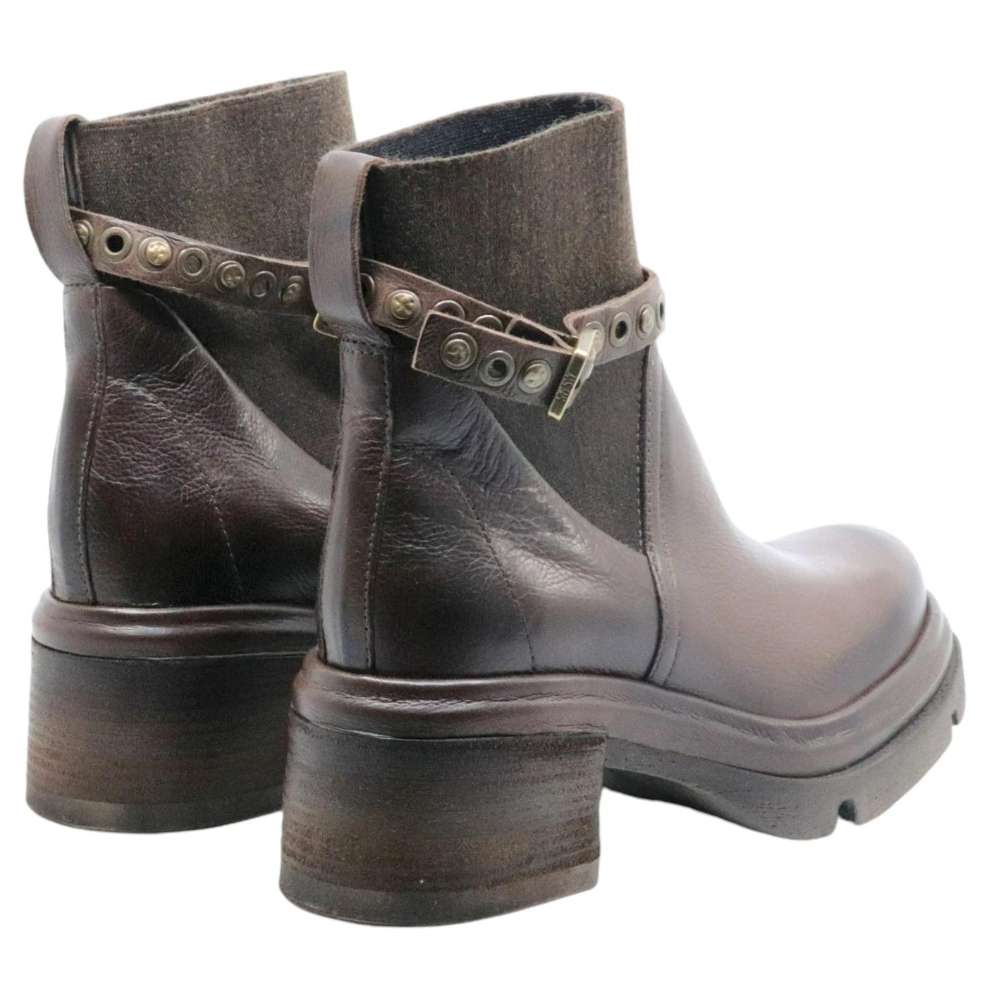 Stivaletto donna AS98 A89219 in pelle marrone 