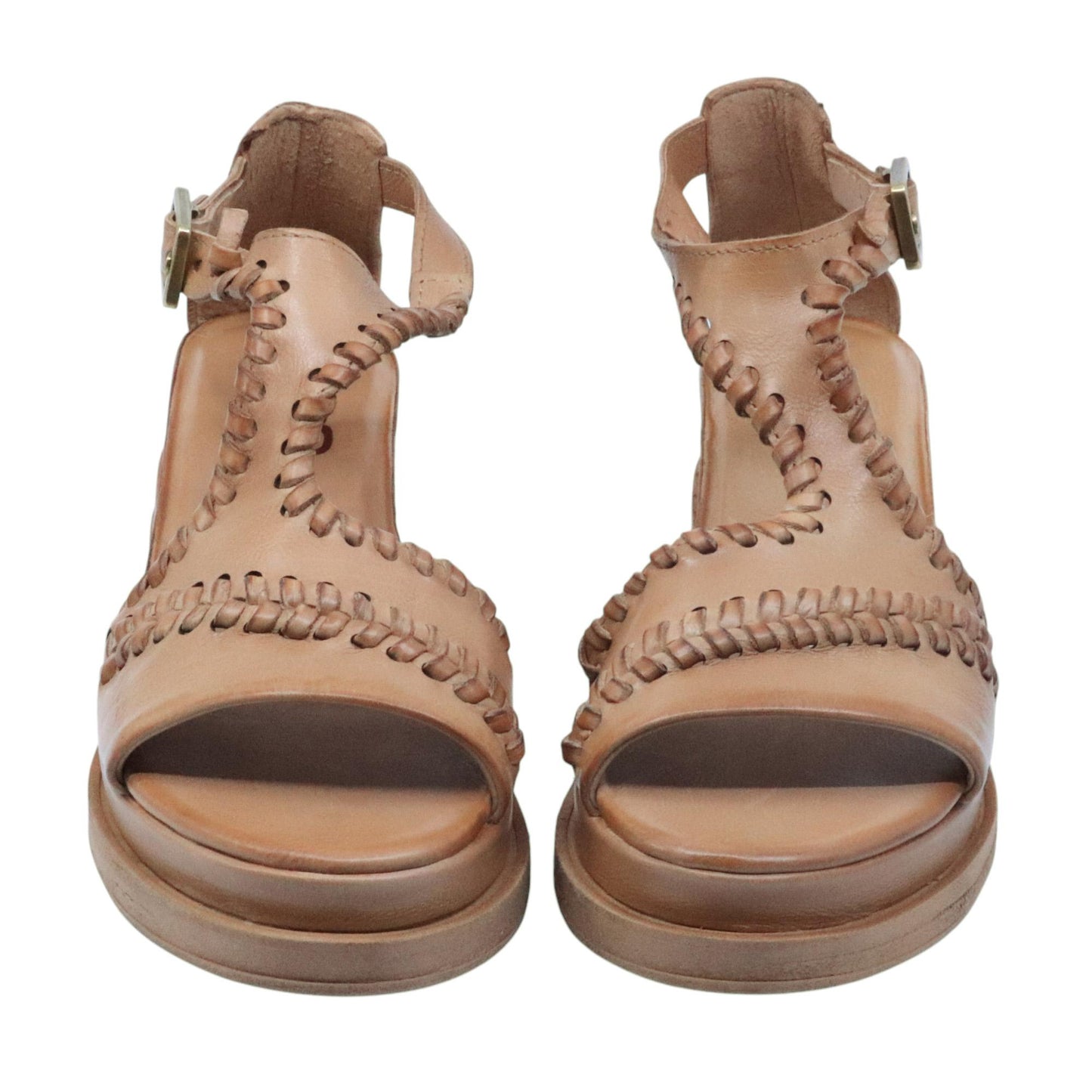 Sandalo donna AS98 A15044 in pelle color grano 