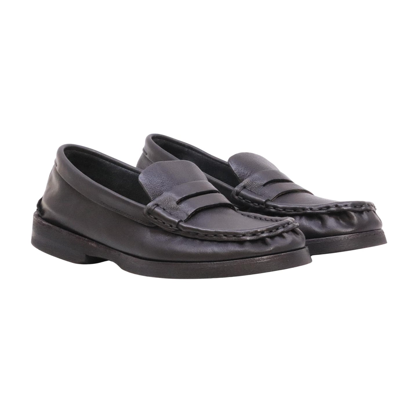 AS98 Benso Z58101 mocassino uomo in pelle nera con suola in gomma 