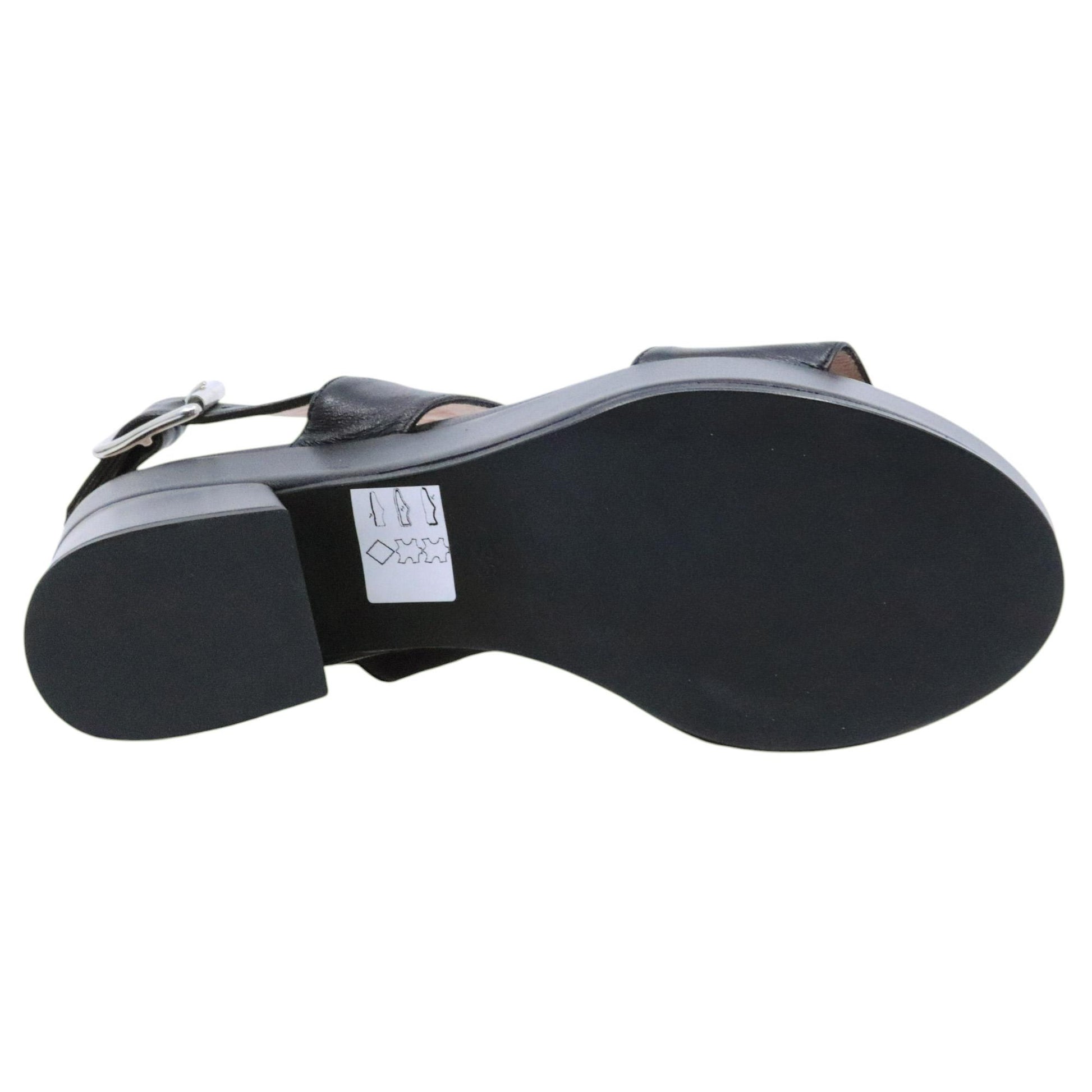 Sandalo donna Anna F 3685 in nappa nera 