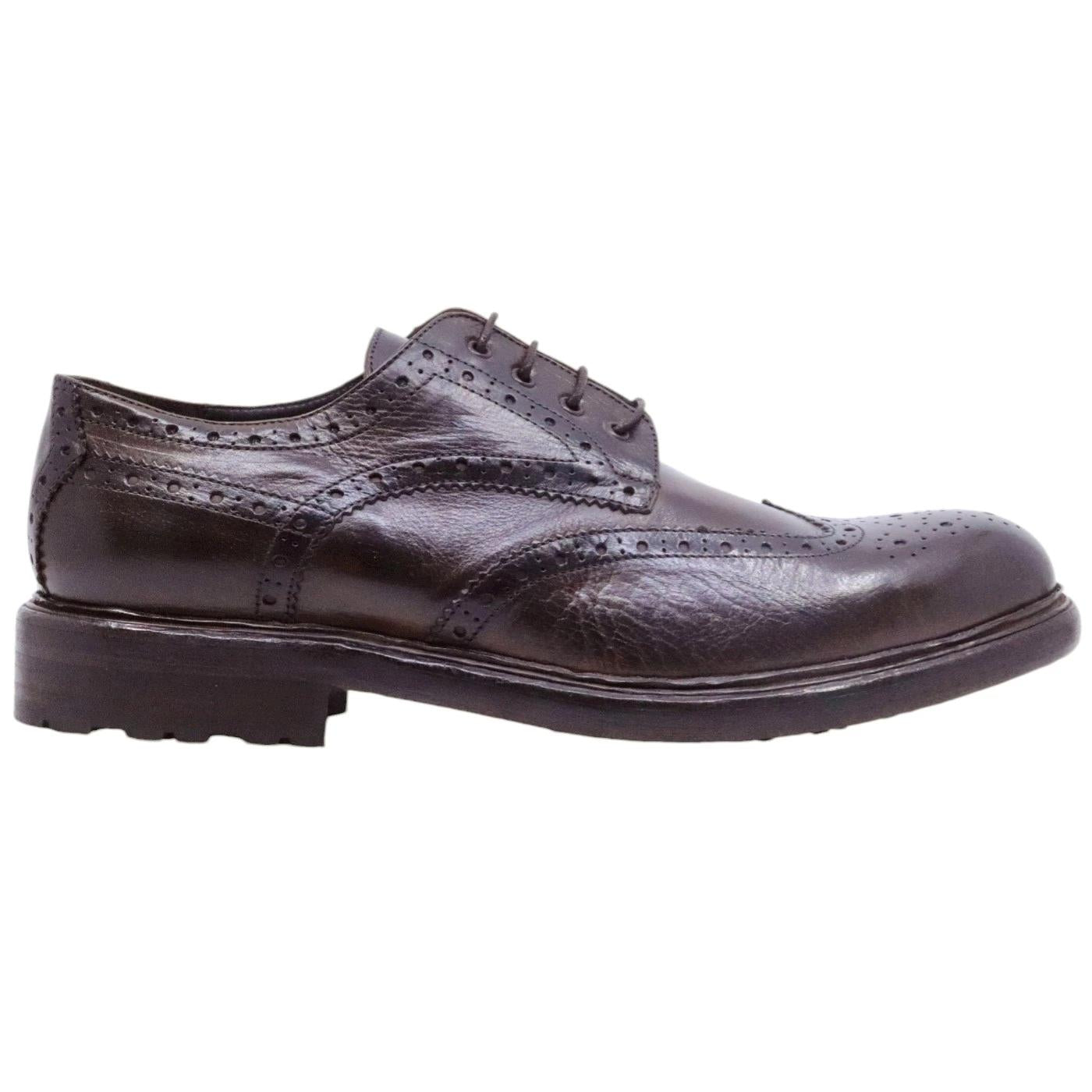 Scarpa Derby imperiale uomo Crispiniano 481 in pelle marrone 