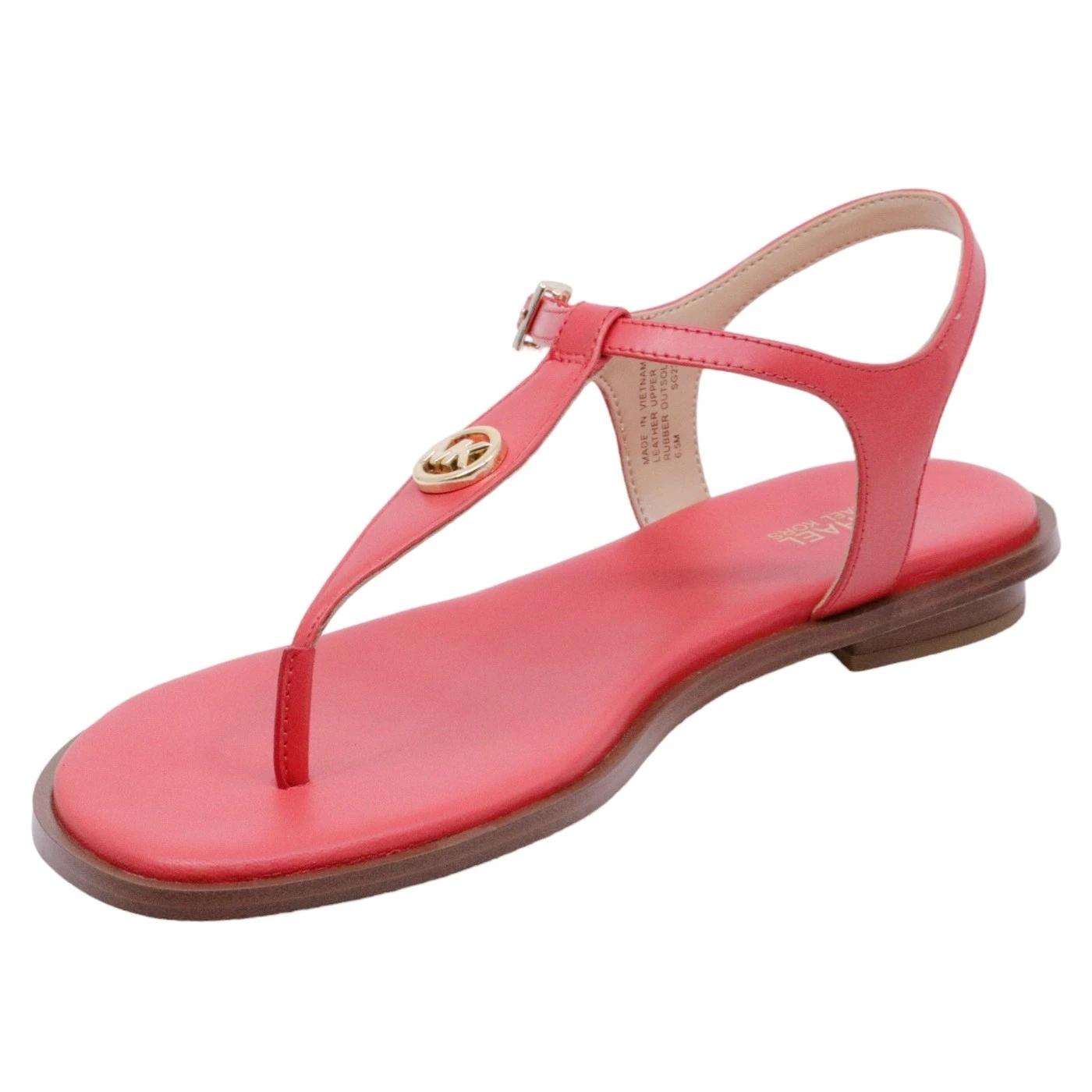Sandalo infradito Michael Kors Mallory Thong corallo in pelle 