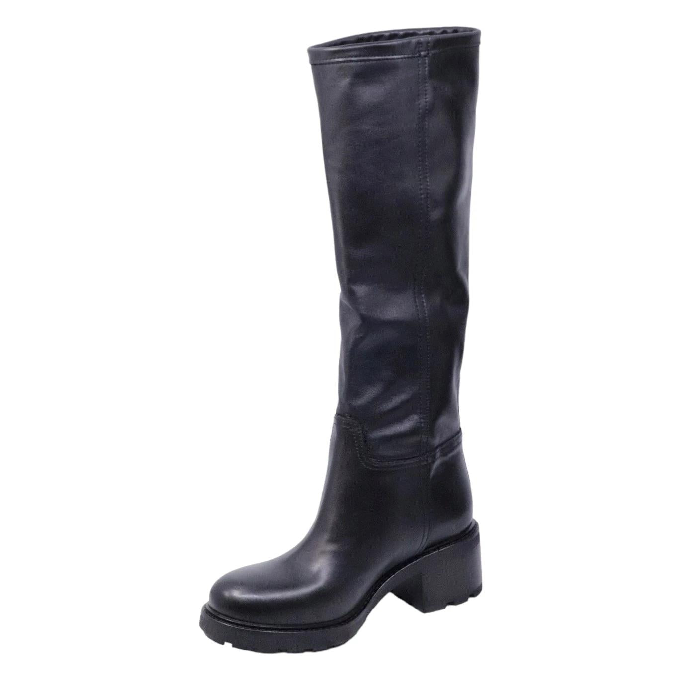 Stivale da donna Gio+ AFRA04 in pelle di colore nero 