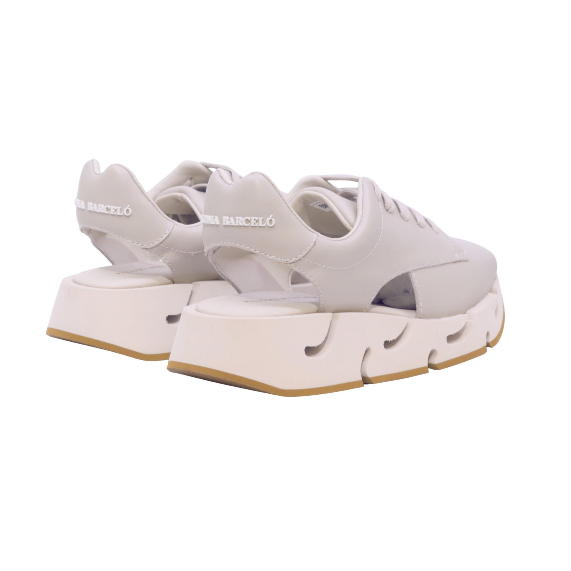 Paloma Barceló 30 5701 Pia sneaker donna in pelle off white aperta al tallone 