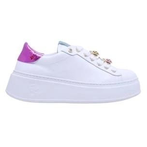Sneaker donna Gio+ PIA158 in pelle bianca 