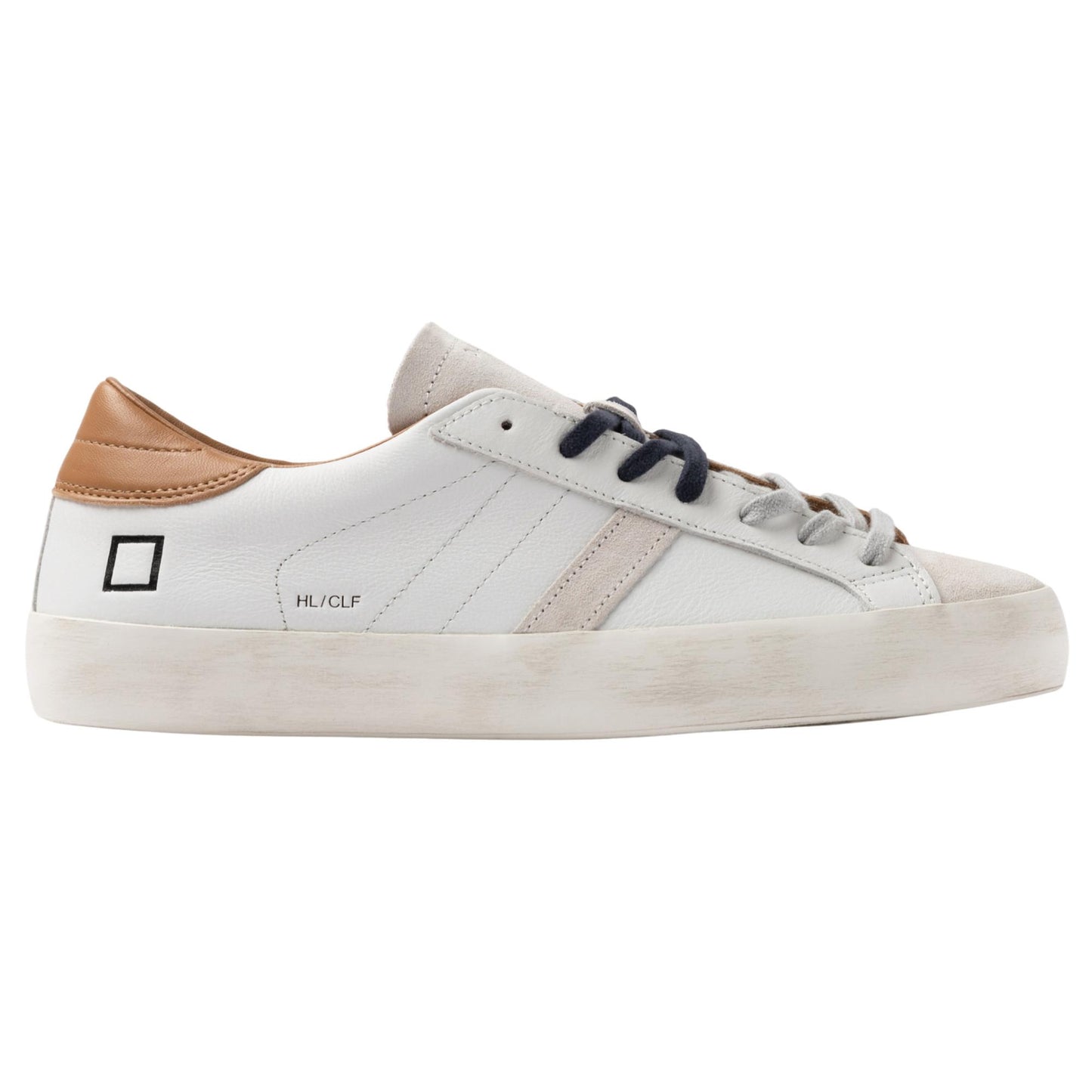 D.A.T.E. Hill Low Calf HL-CA-WI  sneaker uomo in pelle bianca e cuoio 