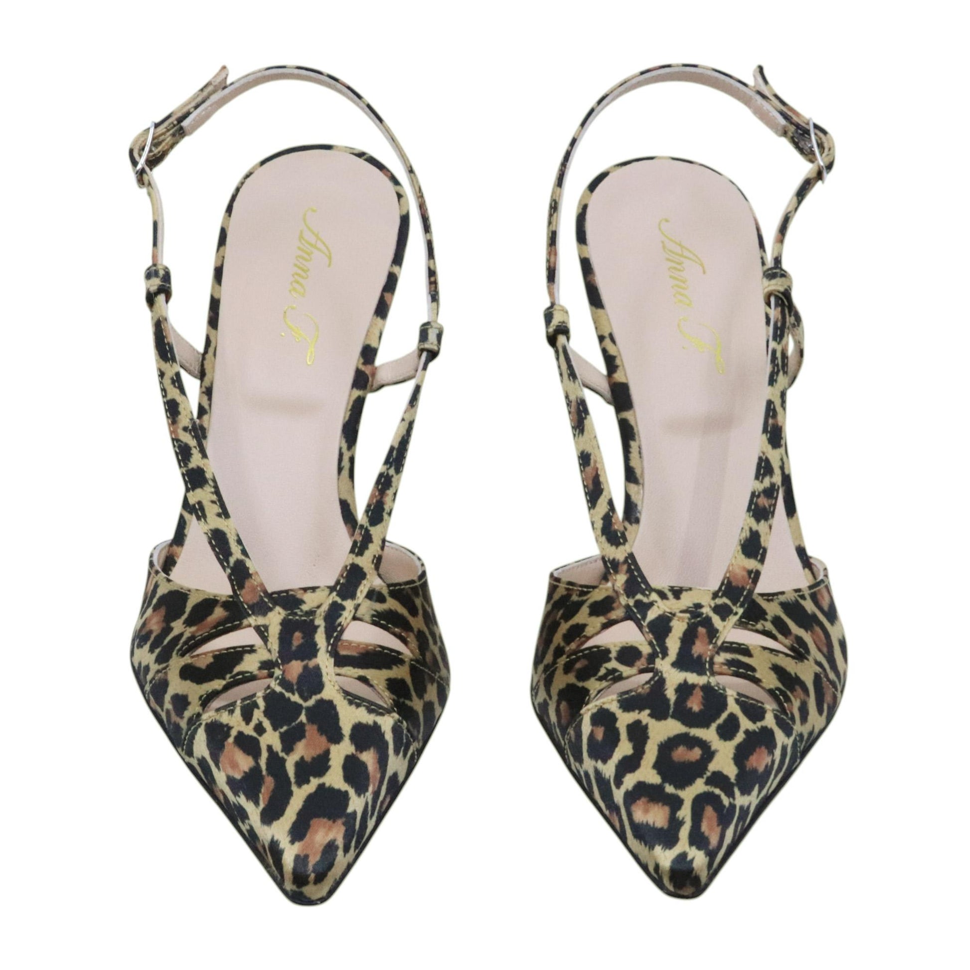 Slingback donna Anna F 1863 in tessuto maculato 