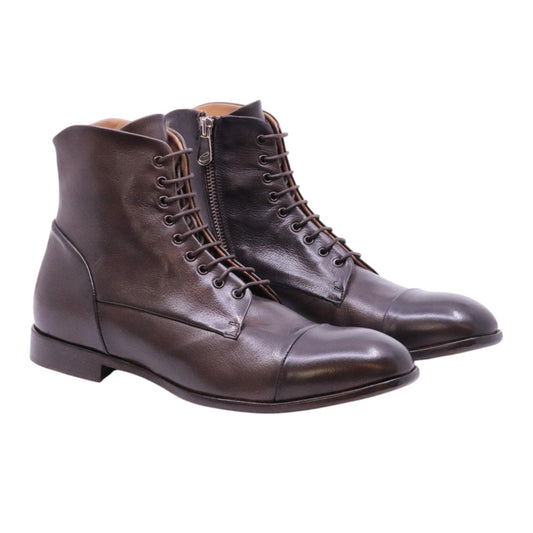 Crispiniano 124-14 stivaletto uomo pelle marrone con zip interna 
