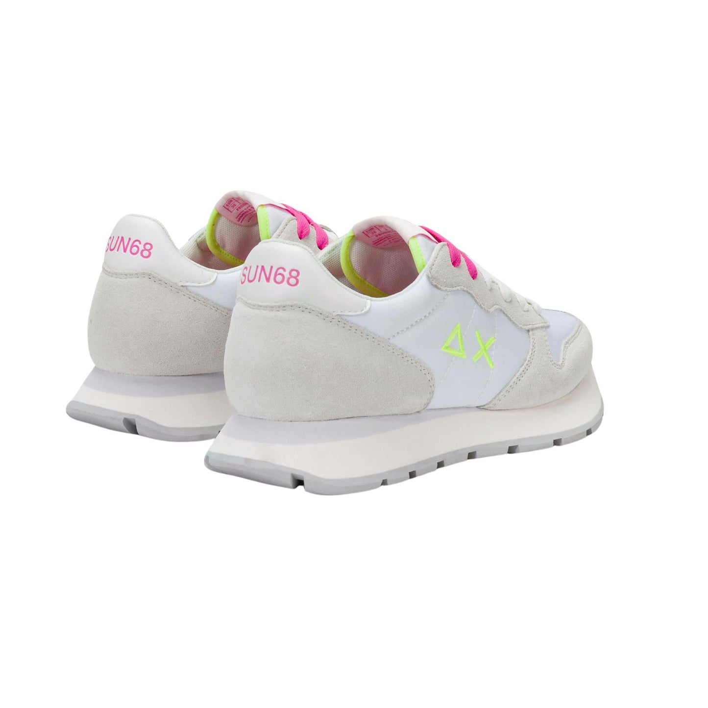 SUN68 Ally Solid Z36201-0162 sneaker donna in camoscio e nylon bianco fucsia fluo 
