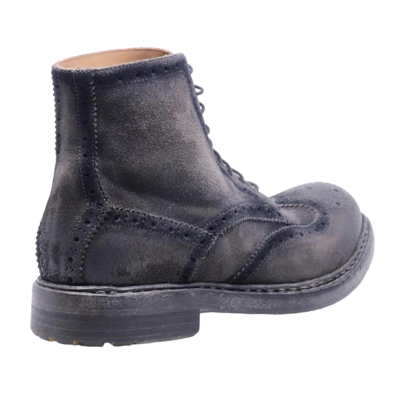 Stivaletto imperiale da uomo Crispiniano 6090 in pelle camoscio ingrassato grigio 