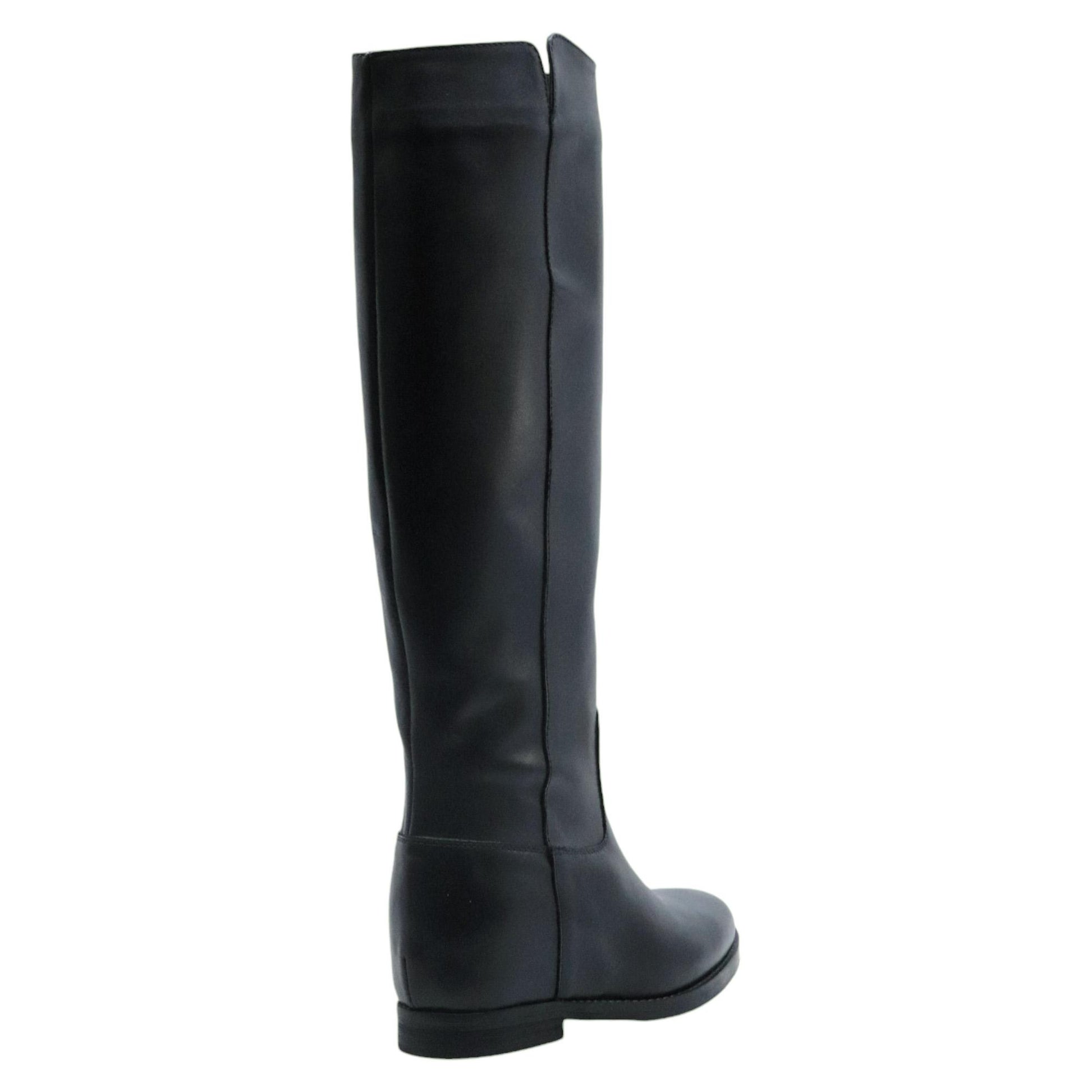 The Seller IV142 stivale donna in pelle nera con zeppa interna 