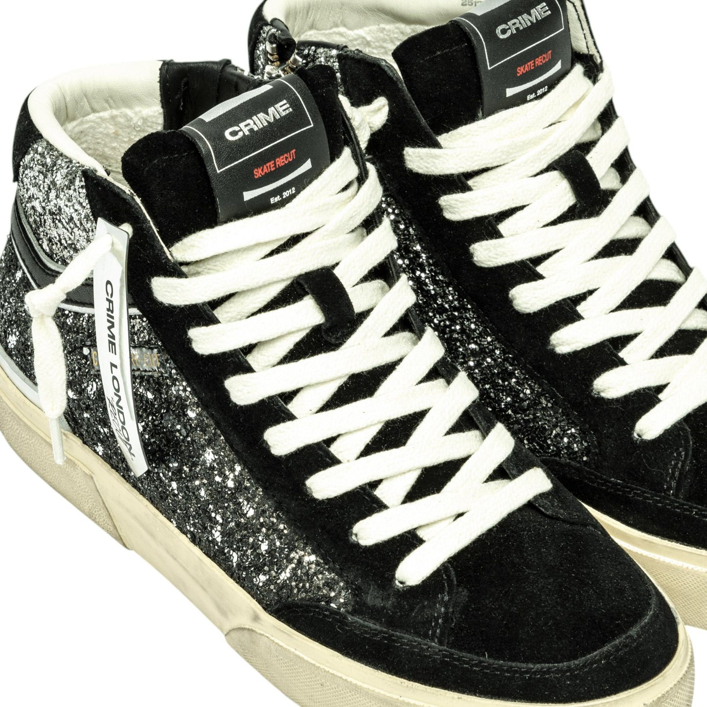 Crime London 25174 Recut High sneakers donna in pelle nera 
