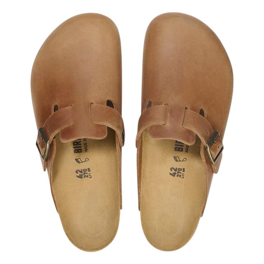 Birkenstock Boston pelle oliata Cognac 1028179 sabot unisex narrow fit 