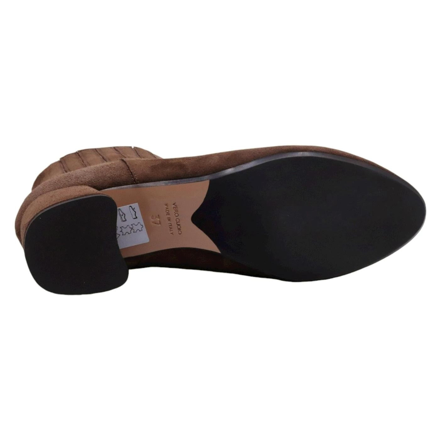 Stivaletto donna Anna F 9939 in camoscio marrone 